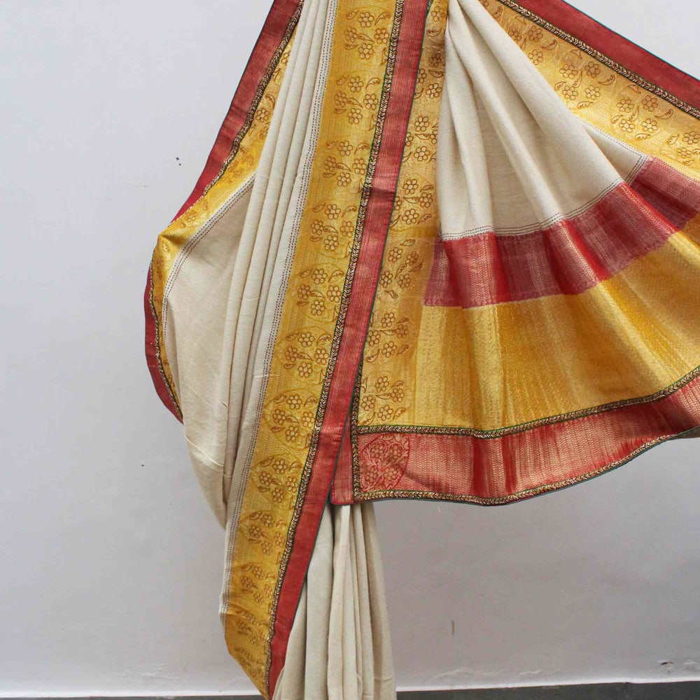 
                      
                        Hand Dyed Muga Saree with Zardozi Border
                      
                    