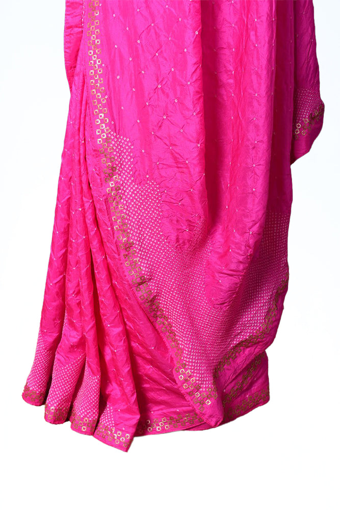 
                      
                        Abstract Bandhani Silk Saree in Fuchsia
                      
                    