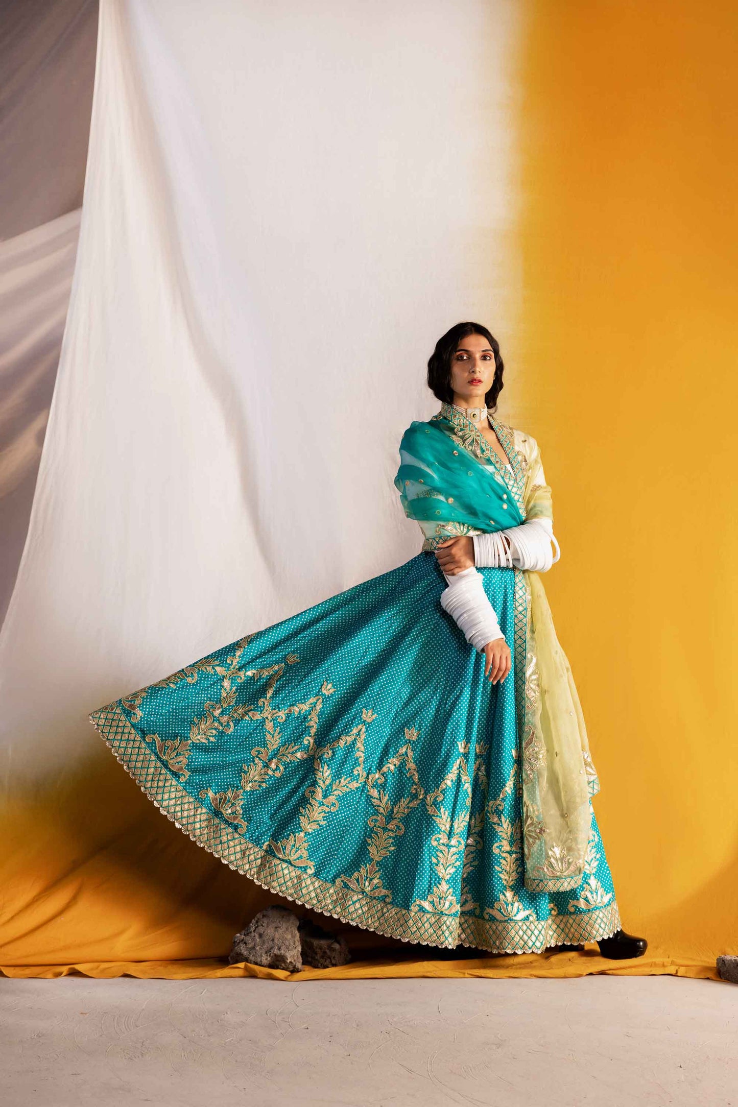 Raaga Lehenga - Blue Green