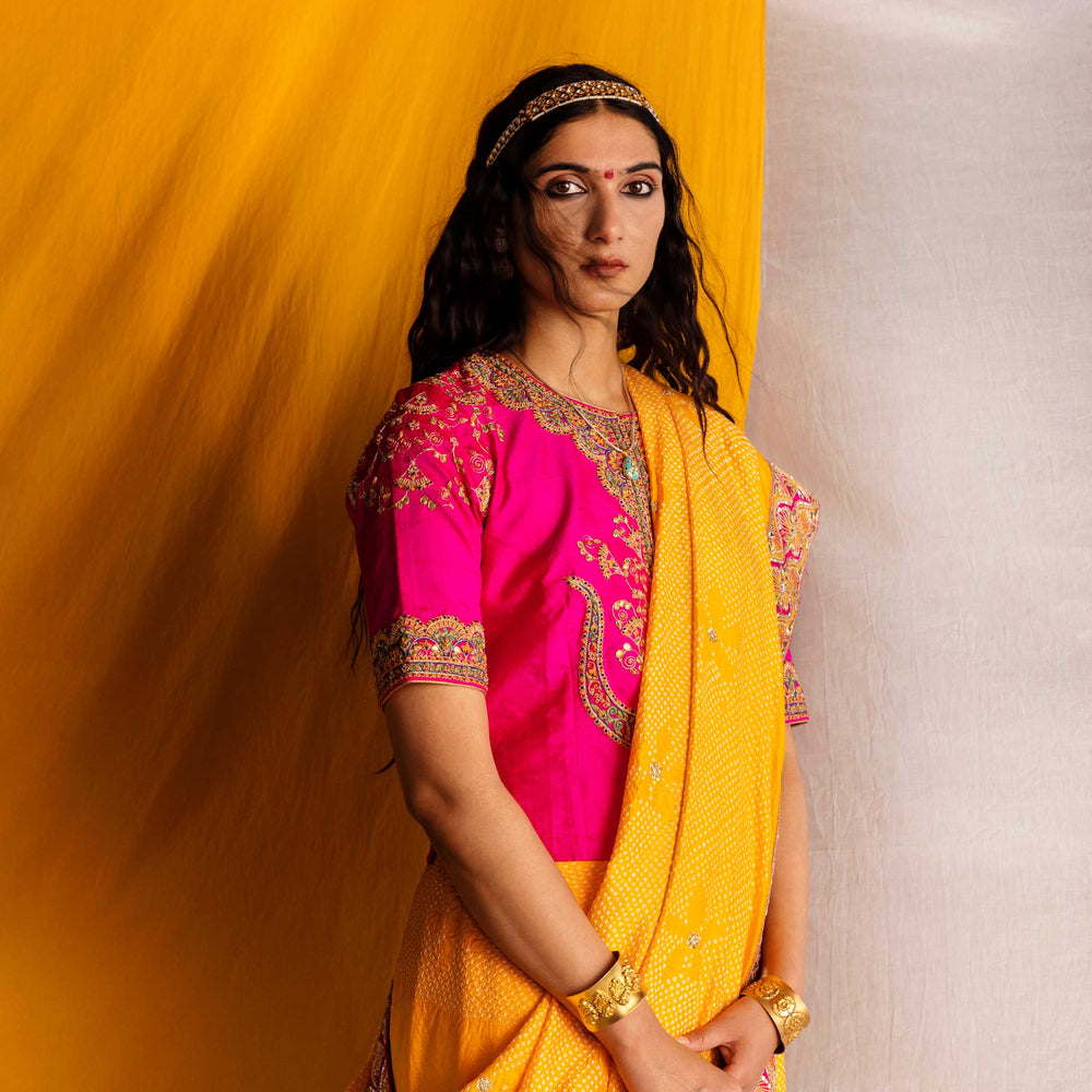 
                      
                        Maya Saree - Mango Yellow
                      
                    