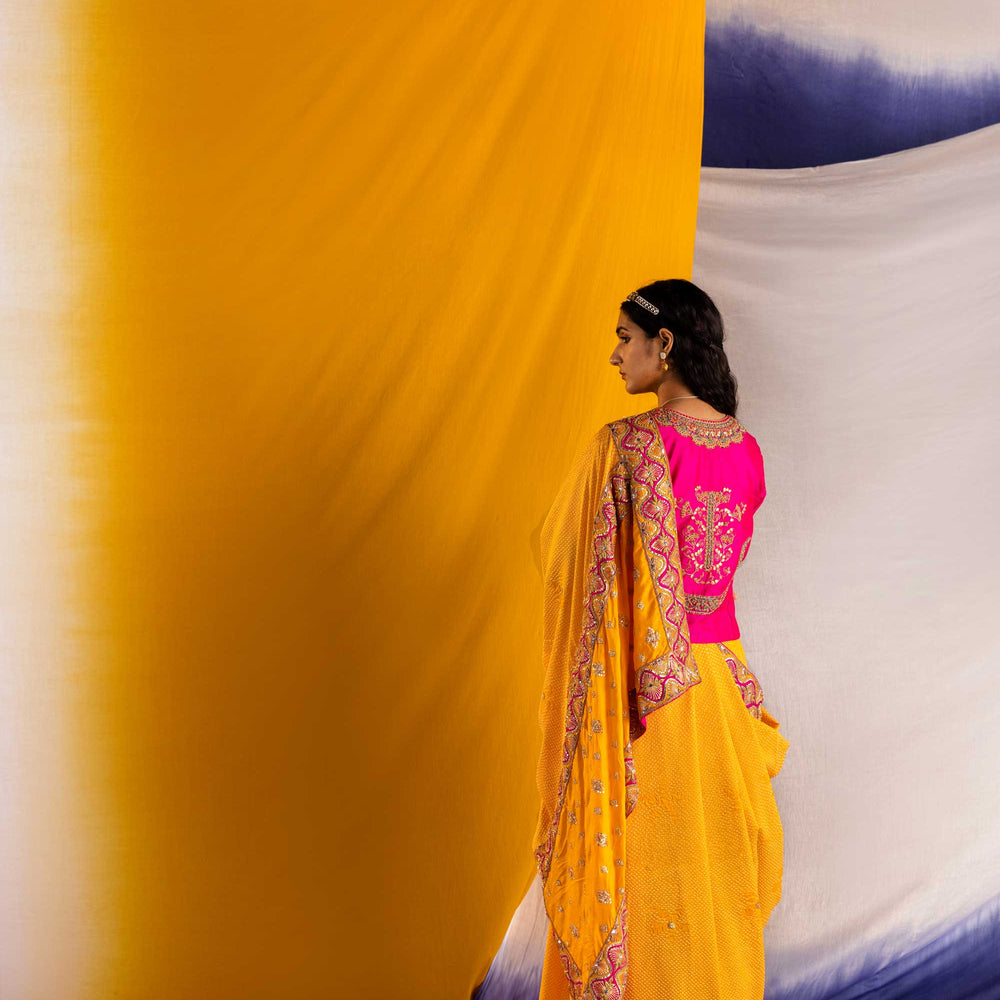 
                      
                        Maya Saree - Mango Yellow
                      
                    