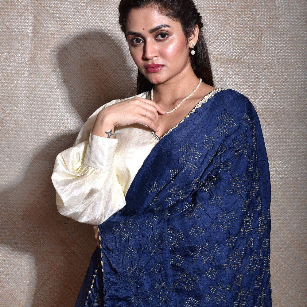 
                      
                        Organza Lehenga With Bandhani Dupatta In Blue
                      
                    