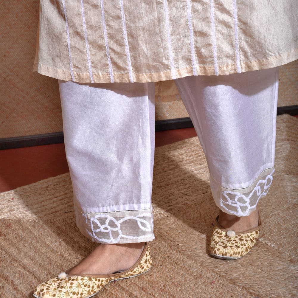 
                      
                        Pure Silk Kurta In Cream With Thread Work
                      
                    