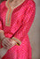 Red Bandhani on Silk Kurta with Thread Work