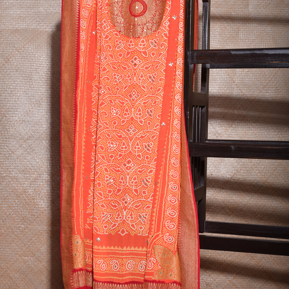 
                      
                        Shikari Bandhani Peela Dupatta with Gota Patti Embroidery
                      
                    