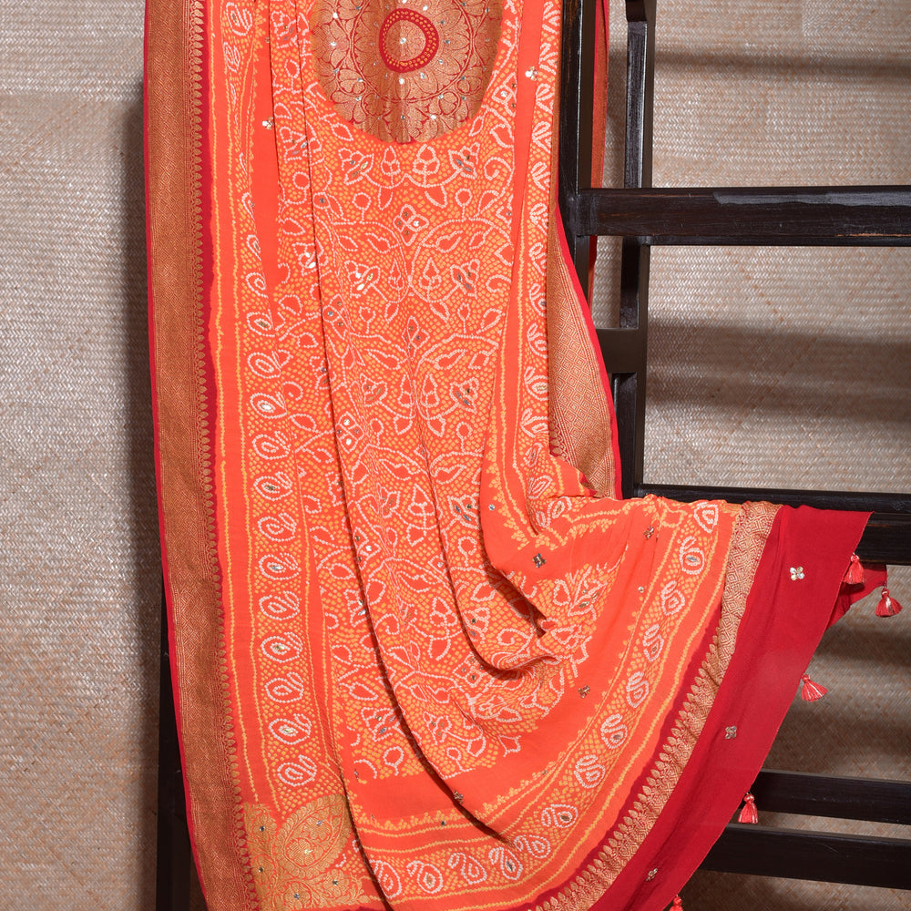 
                      
                        Shikari Bandhani Peela Dupatta with Gota Patti Embroidery
                      
                    