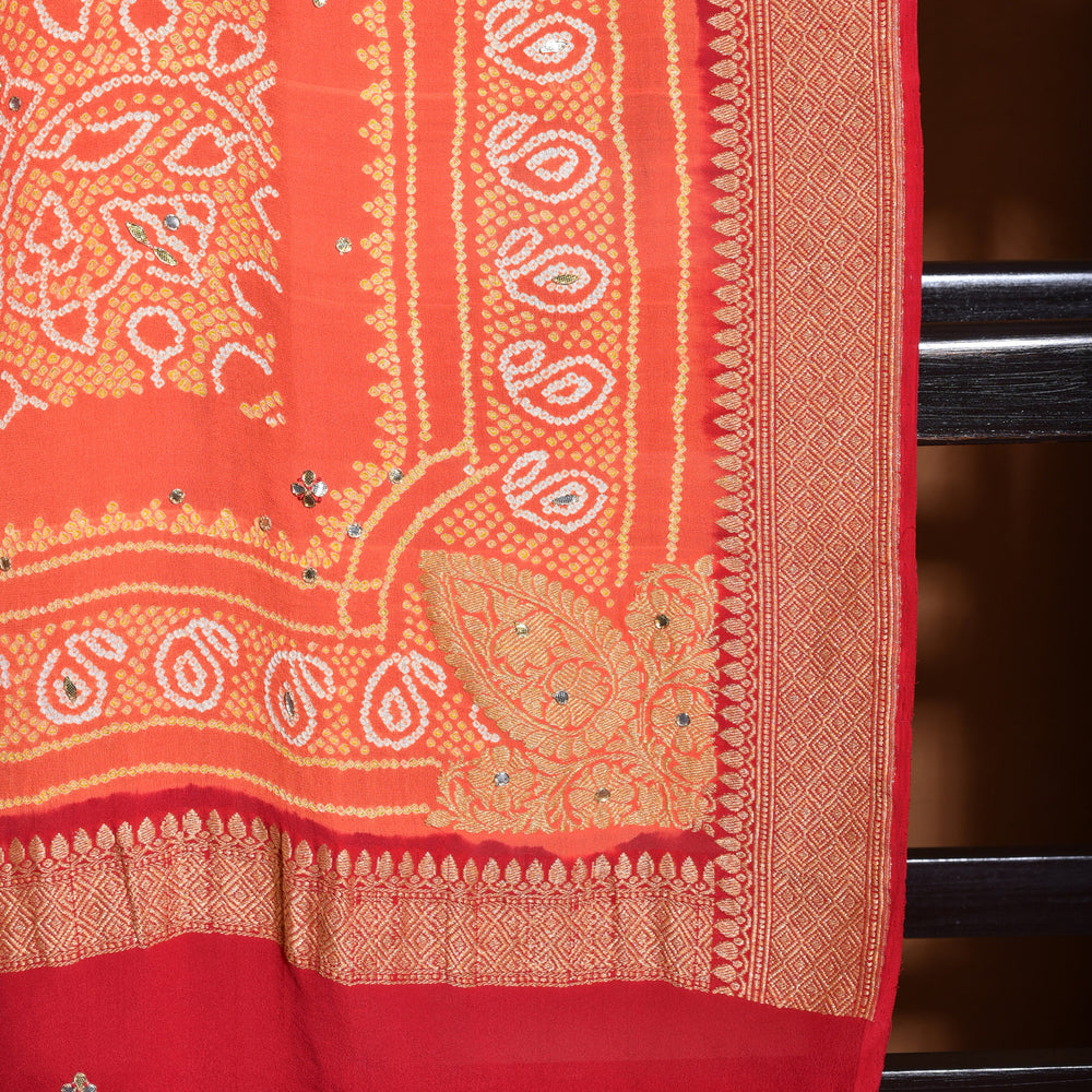 
                      
                        Shikari Bandhani Peela Dupatta with Gota Patti Embroidery
                      
                    