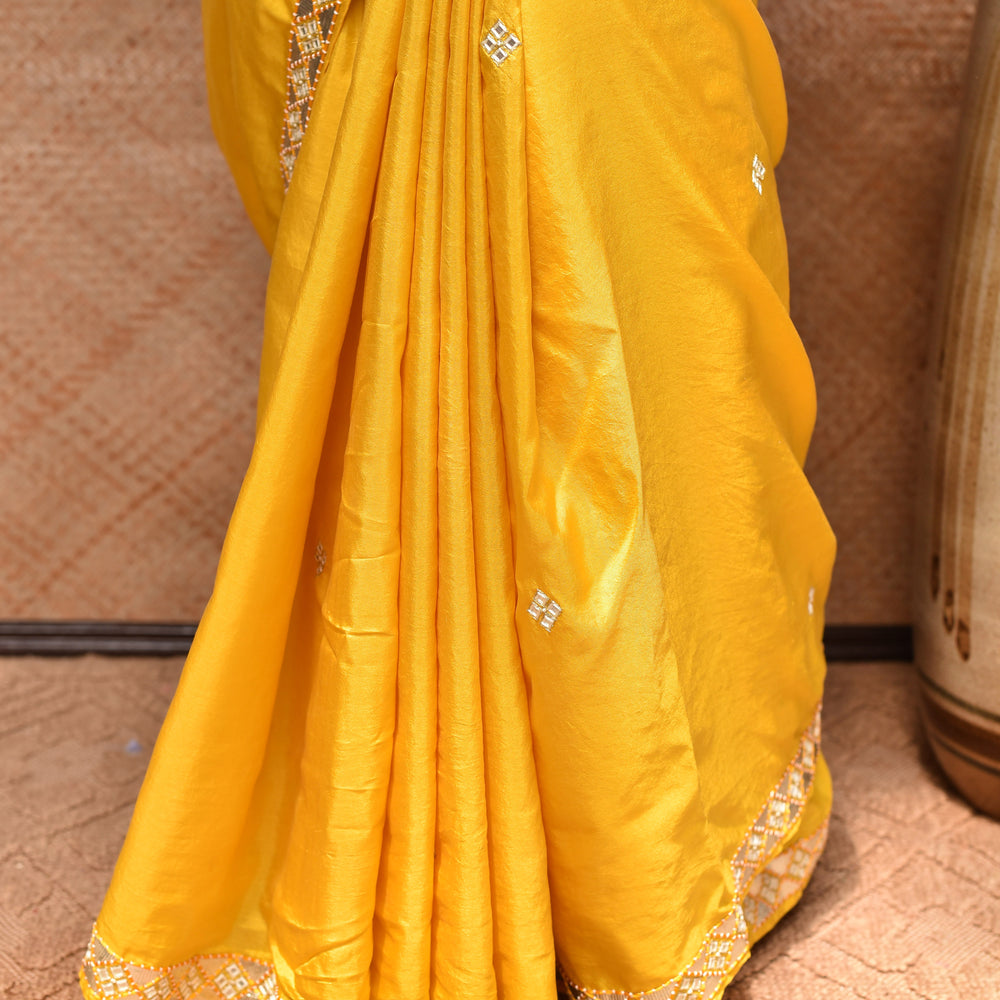 
                      
                        Yellow Arashi Saree in Silk
                      
                    