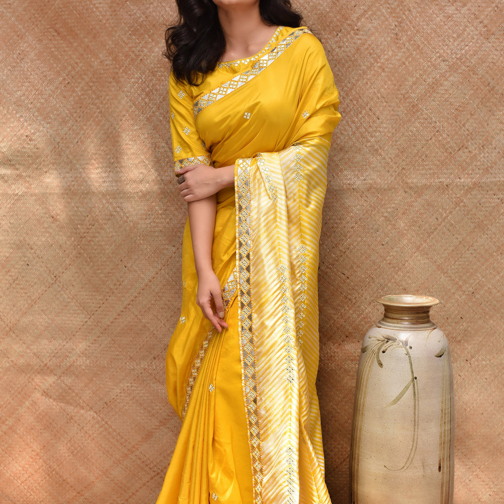 
                      
                        Yellow Arashi Saree in Silk
                      
                    