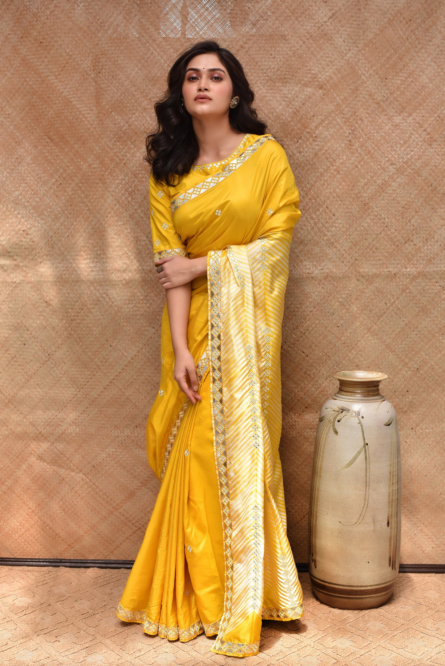 Yellow Arashi Saree in Silk