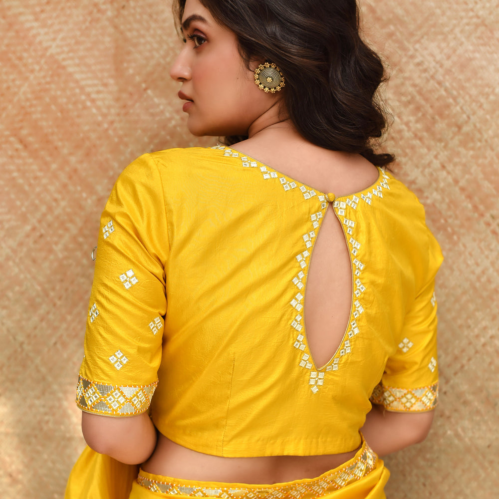 
                      
                        Yellow Arashi Saree in Silk
                      
                    