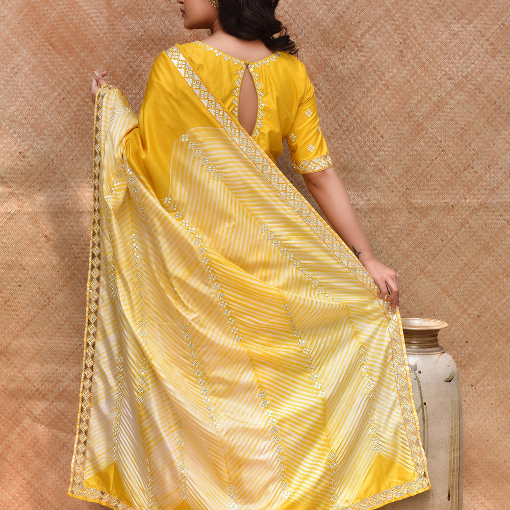 
                      
                        Yellow Arashi Saree in Silk
                      
                    