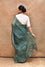 Bandhani on Pure Organza Saree with Pattern on Pallu - Mehendi Green