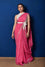 Pink Bandhani on Linen Saree