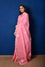 Pink Organza Thread Embroidered Saree