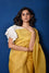 Bandhani on Pure Organza Saree in Pale Yellow