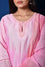 Chanderi Suit Set with Cotton Bandhani Dupatta - Pink