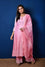 Chanderi Suit Set with Cotton Bandhani Dupatta - Pink