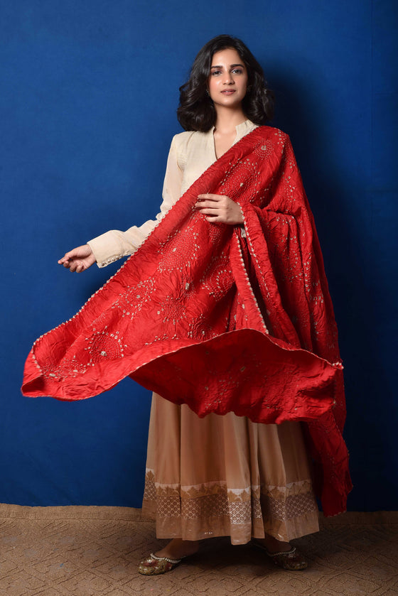 Buy Optimum Orange Cotton Embroidered Casual Salwar Suit With Banarasi Silk  Dupatta at best price - Gitanjali Fashions