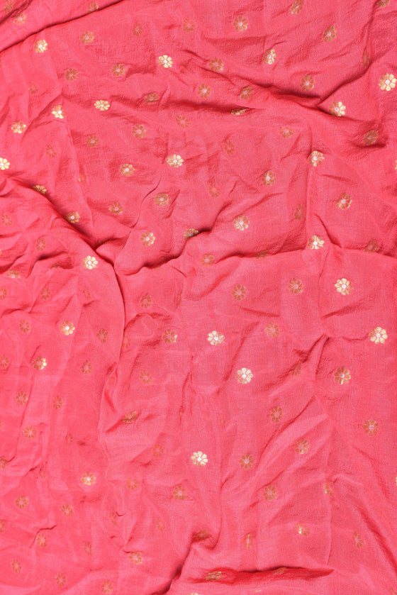 Pink Peach Bandhani Saree in Pure Chiffon