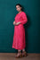 Waves Design Bandhani Kurta on Pure Silk in Pink