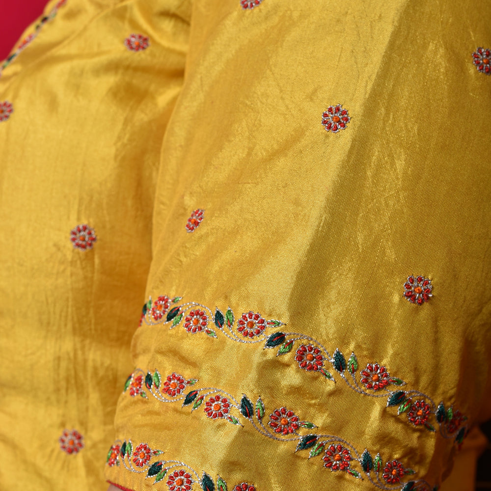 
                      
                        Floral Resham Line Blouse on Pure Silk
                      
                    