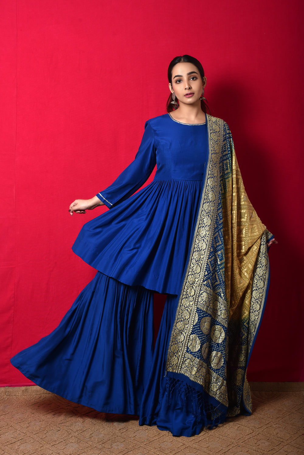 Blue Garara Set in Silk