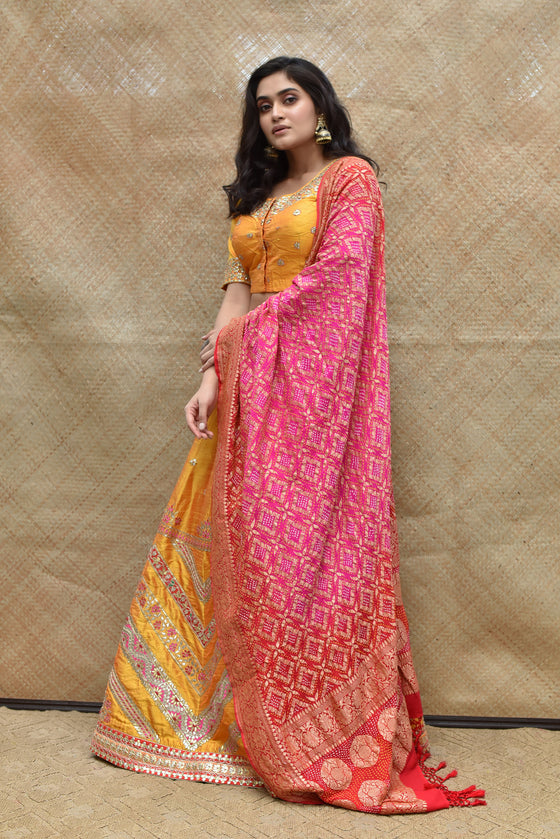Buy Multi Colour Banarasi Silk Lehenga With Silk Choli Online - LLCV01254 |  Andaaz Fashion
