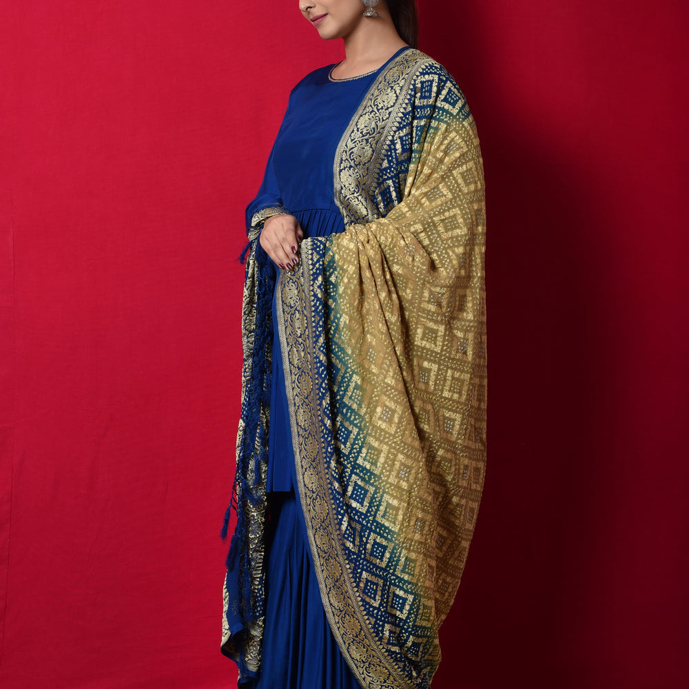 Blue Garara Set in Silk