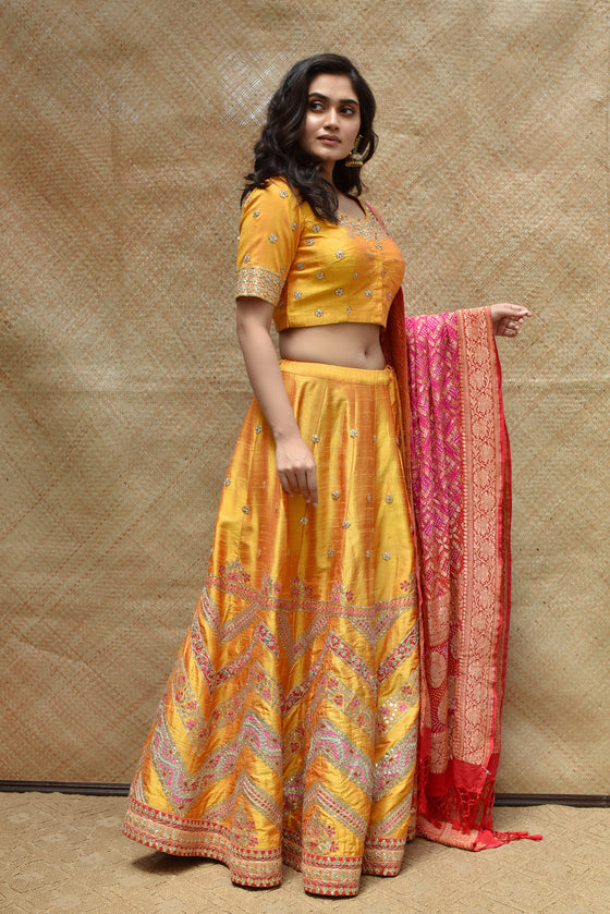 Orange Silk Indian Wedding Lehenga Choli 1007 | Designer lehenga choli,  Indian wedding lehenga, Indian bridal fashion