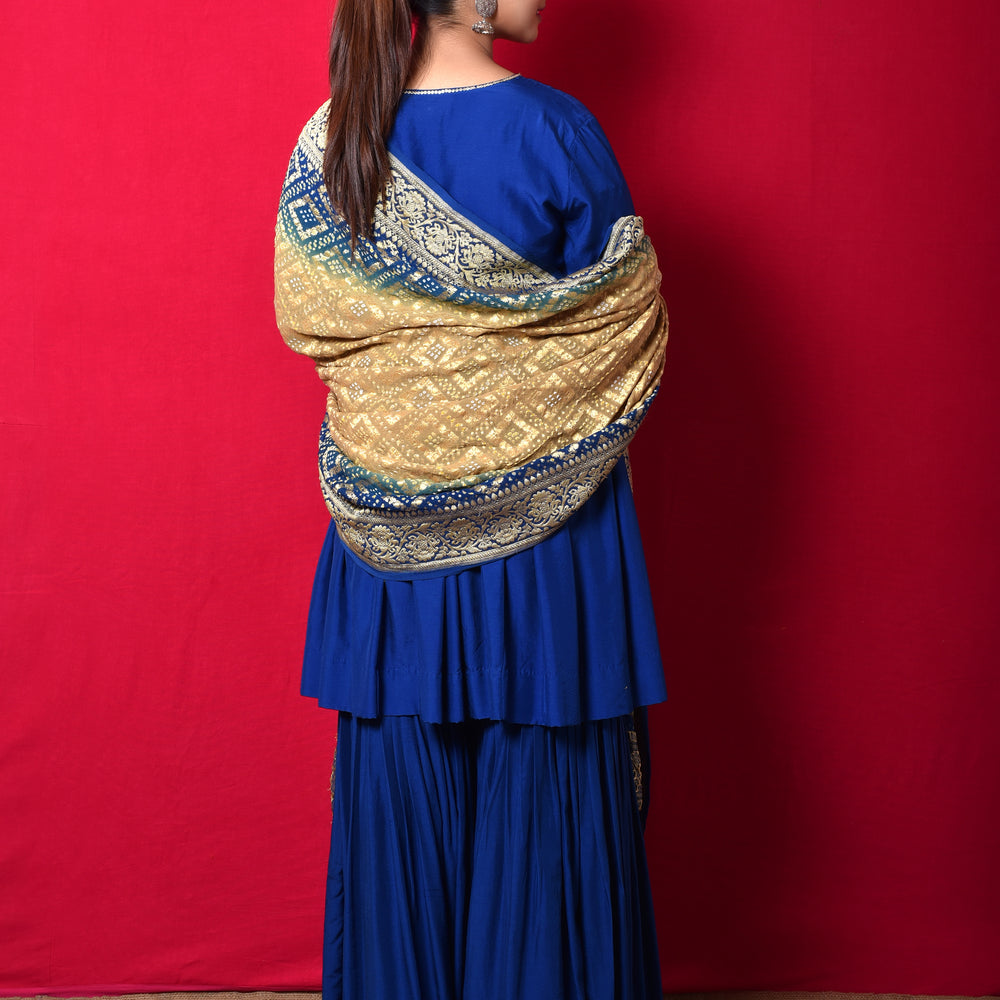 
                      
                        Blue Garara Set in Silk
                      
                    