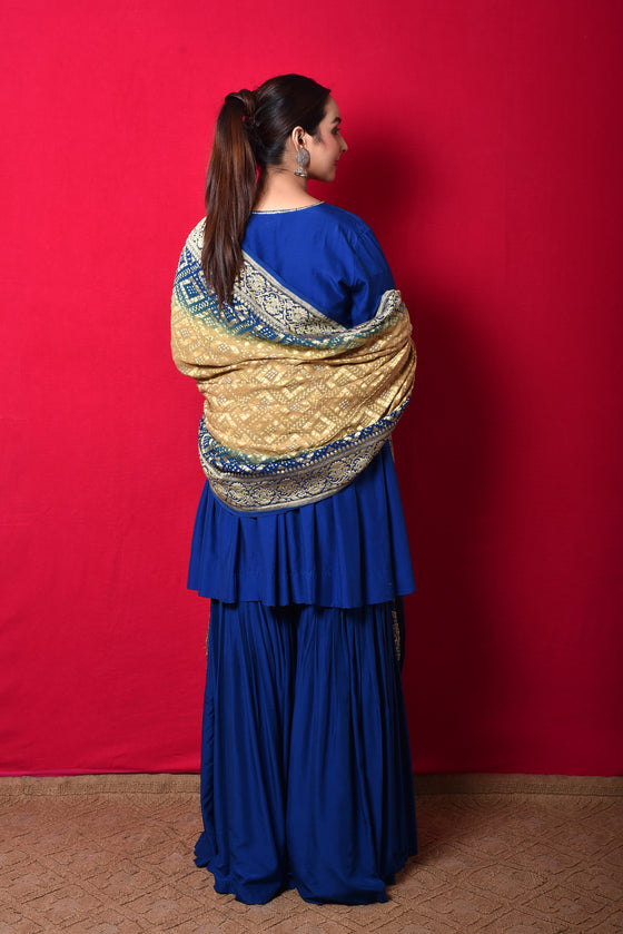 Blue Garara Set in Silk