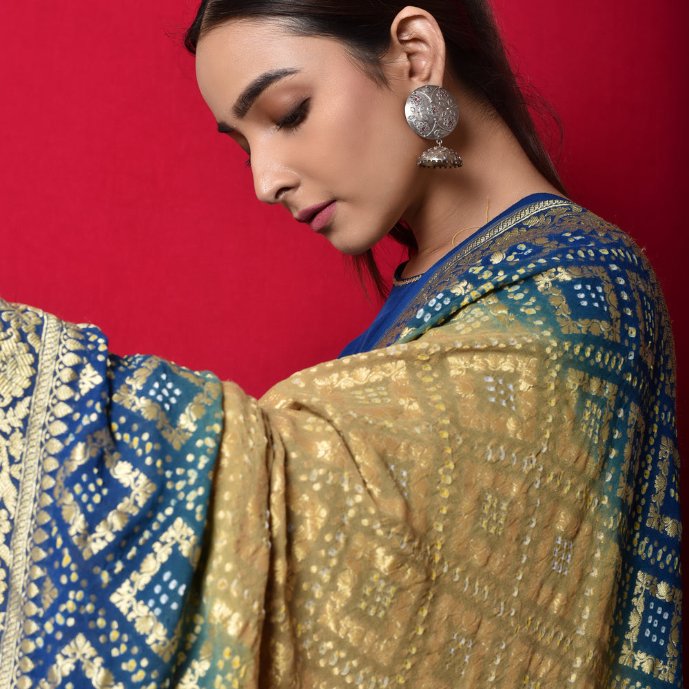 
                      
                        Blue Garara Set in Silk
                      
                    