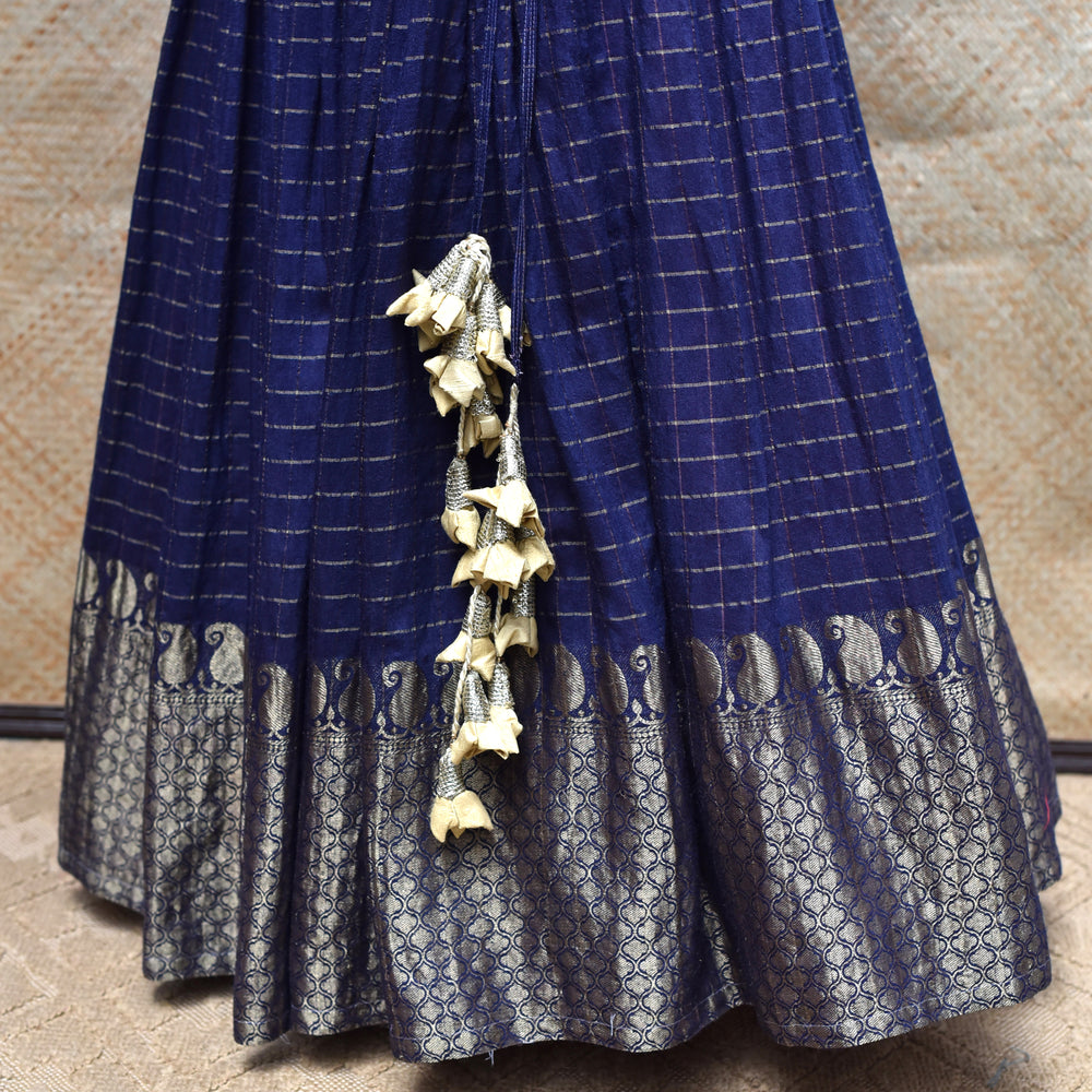 
                      
                        Blue Tussar Silk Skirt
                      
                    