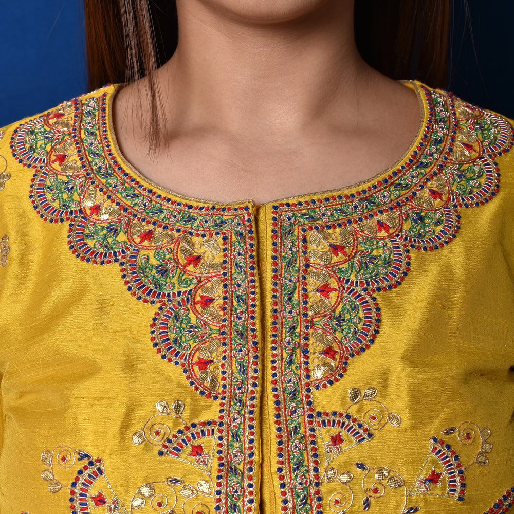 
                      
                        Gota Patti + Zardozi Raw Silk Blouse
                      
                    