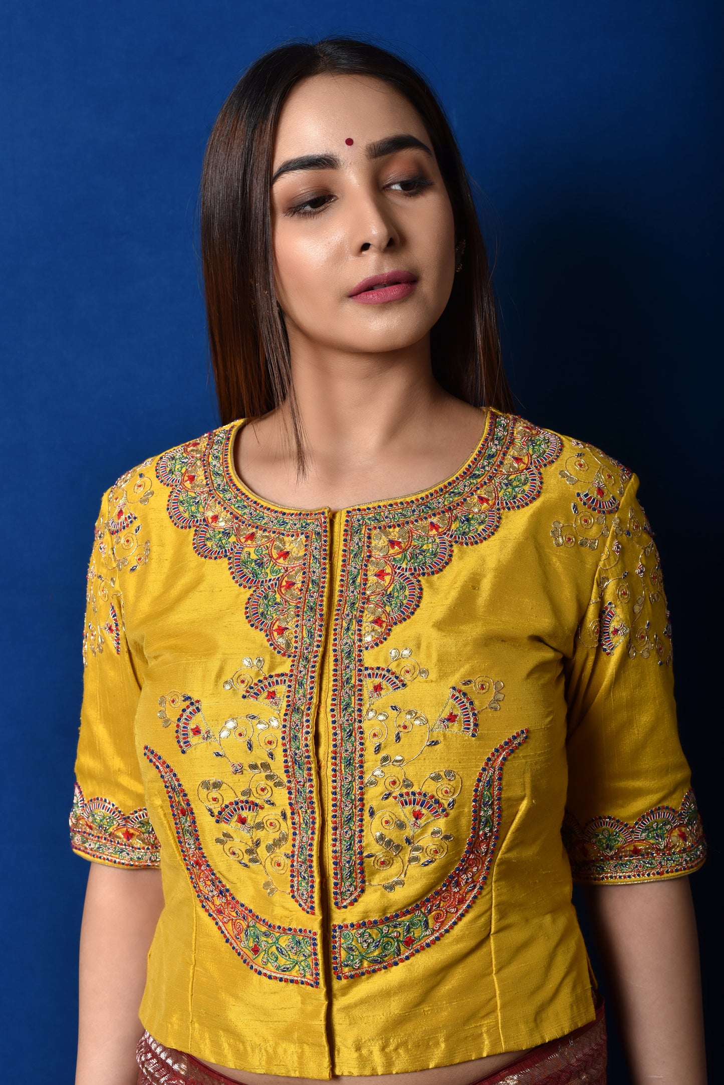 Gota Patti + Zardozi Raw Silk Blouse