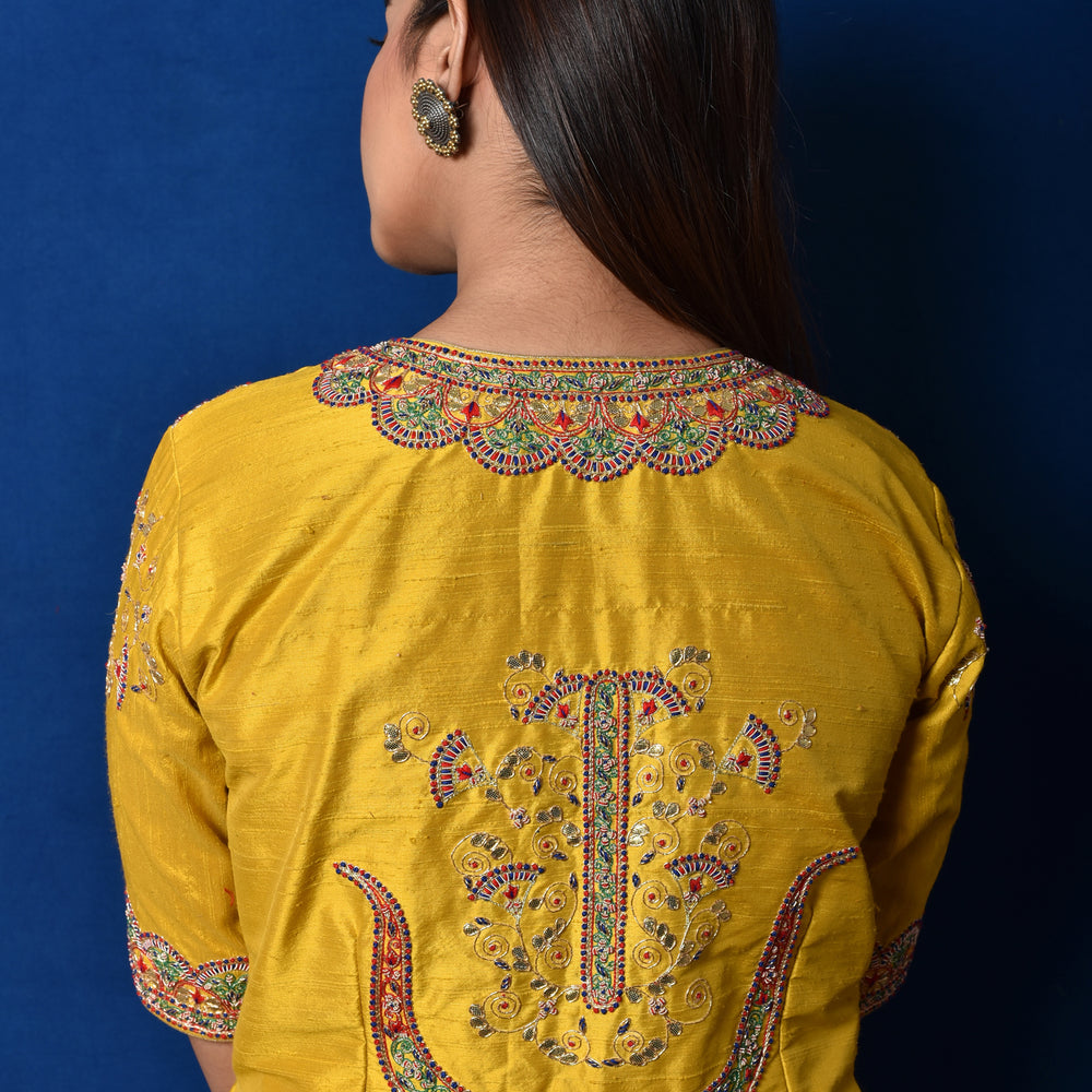 
                      
                        Gota Patti + Zardozi Raw Silk Blouse
                      
                    