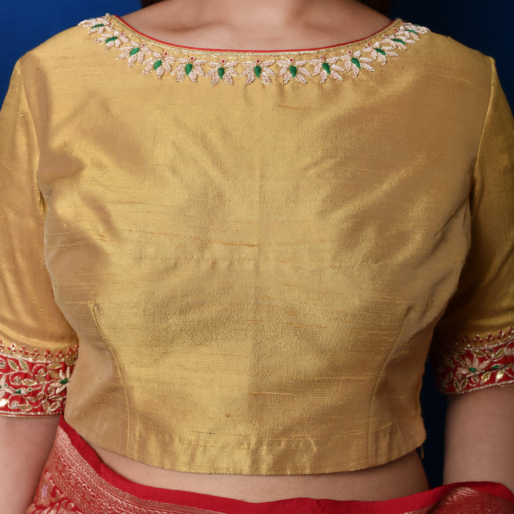 
                      
                        Gold Gota Patti Patch Blouse
                      
                    