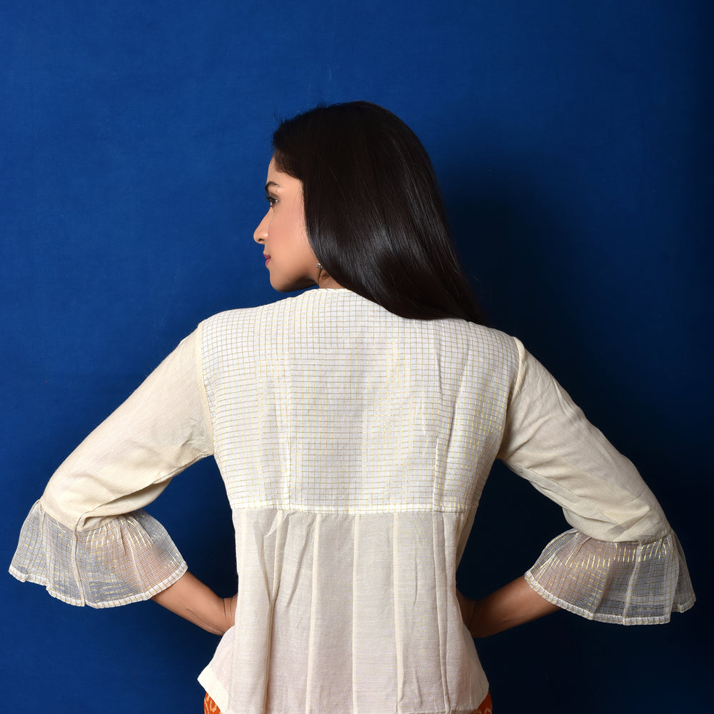 
                      
                        Flared Classic White Blouse
                      
                    