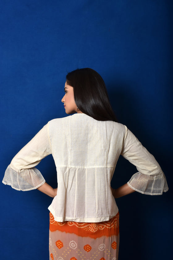 Flared Classic White Blouse