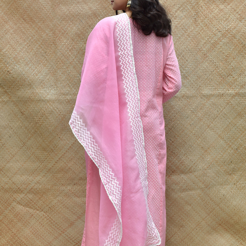 
                      
                        Bandhej Cotton Suit Set - Pink
                      
                    