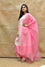 Pure Silk Kurta Set with Bandhani on Organza Dupatta - Pink