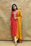 Red Silk Kurta with Sequence Work