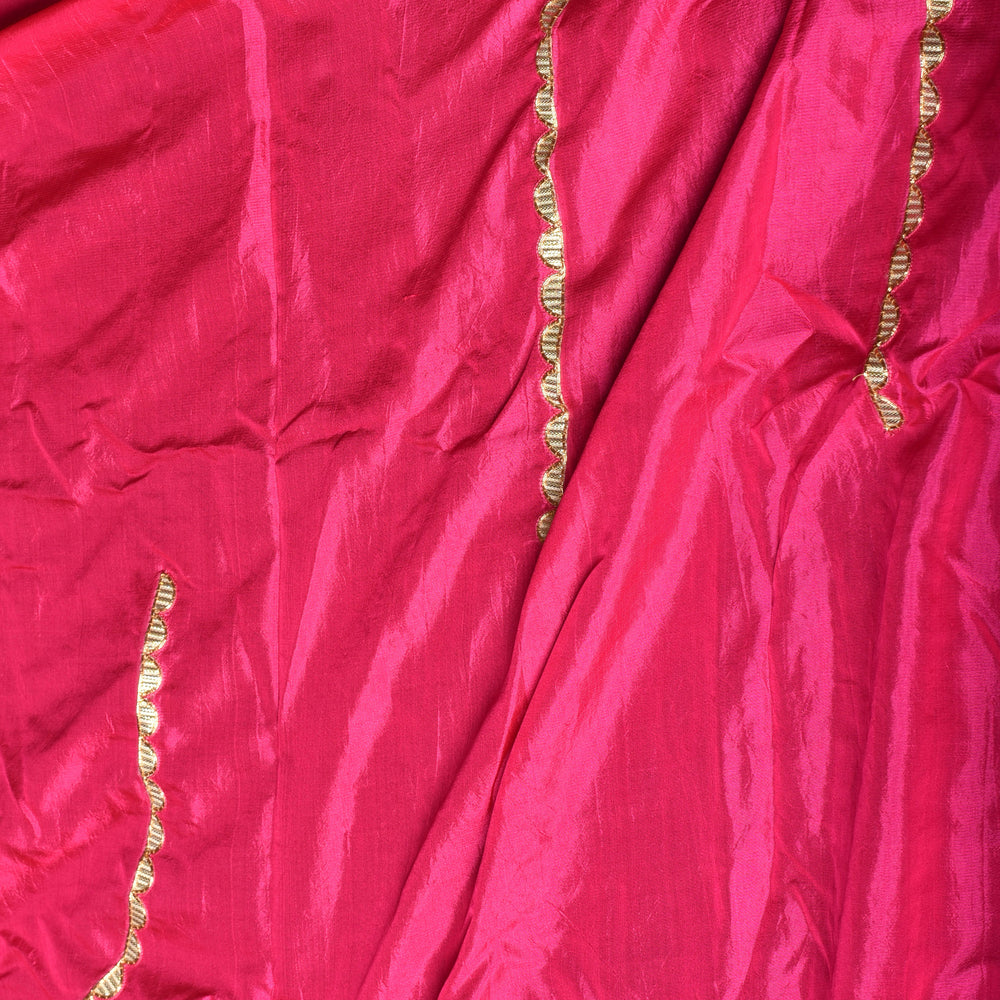 
                      
                        Arashi on Pure Silk Saree with Gota Patti - Pink Red
                      
                    