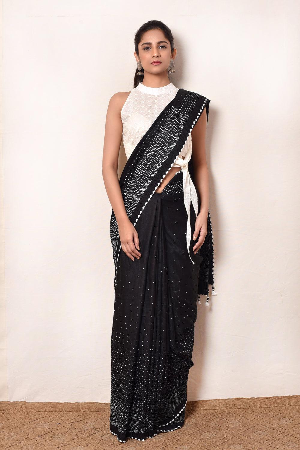 Classic Black Gaji Silk Saree