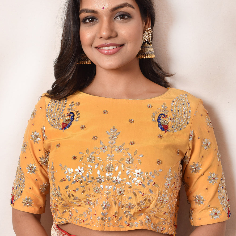 
                      
                        Yellow Gota Patti Blouse in Crepe
                      
                    