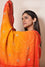 Bright Red Orange Gaji Silk Dupatta with Embroidery