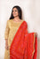 Bright Red Gaji Silk Dupatta with Embroidery