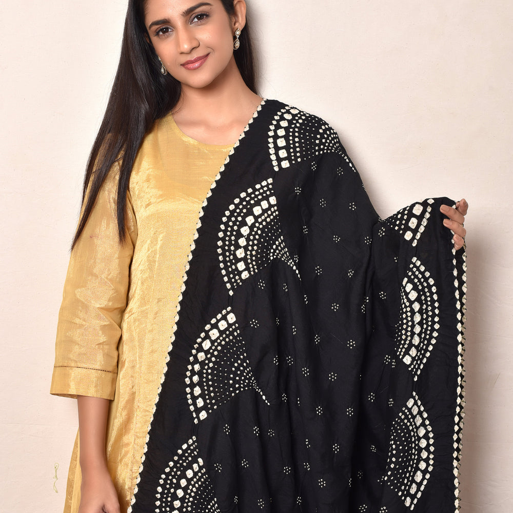 
                      
                        Black Bandhani Gaji Silk Dupatta
                      
                    