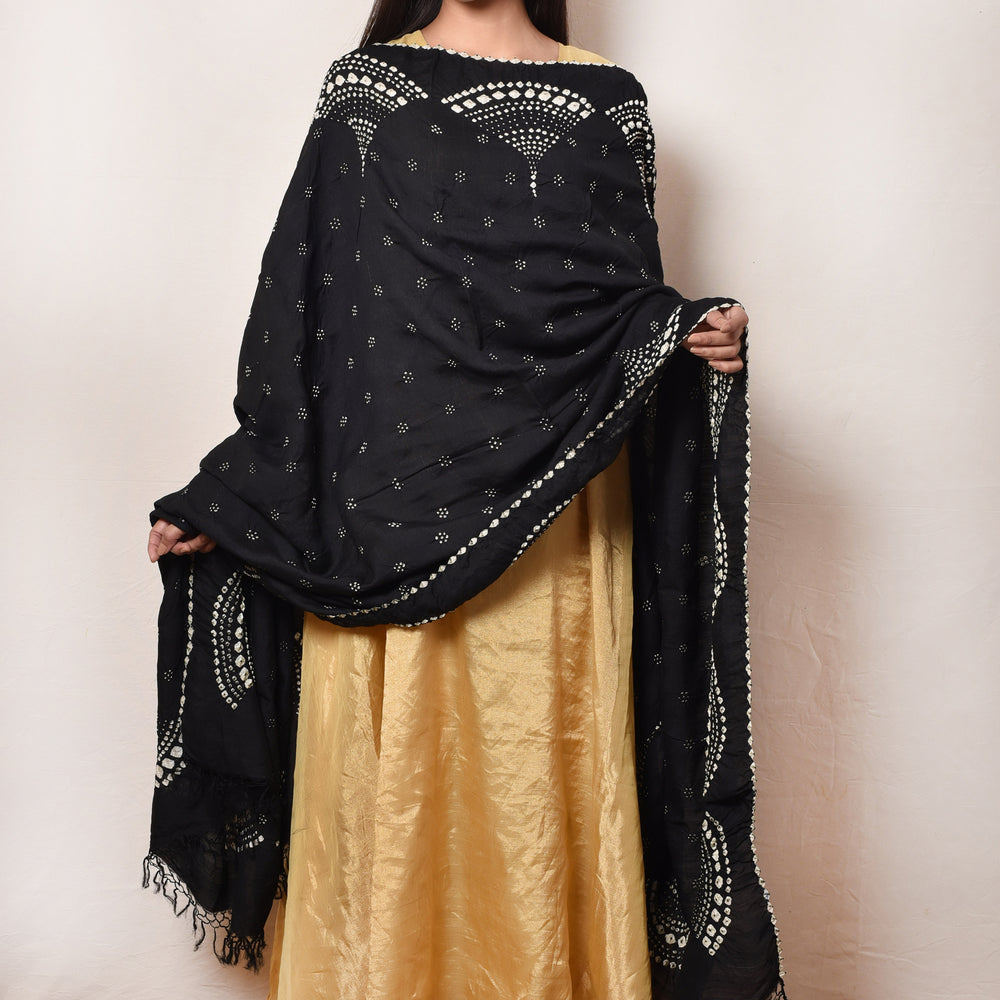 
                      
                        Black Bandhani Gaji Silk Dupatta
                      
                    